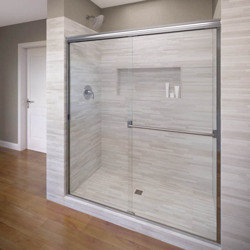 Basco Classic 40" x 65.5" Frameless Bypass Sliding Shower Door